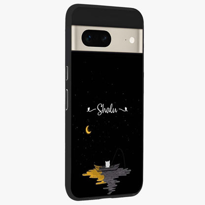 Silent Night Row Glass Case upright view showcasing tranquil night artwork with serene landscape theme.