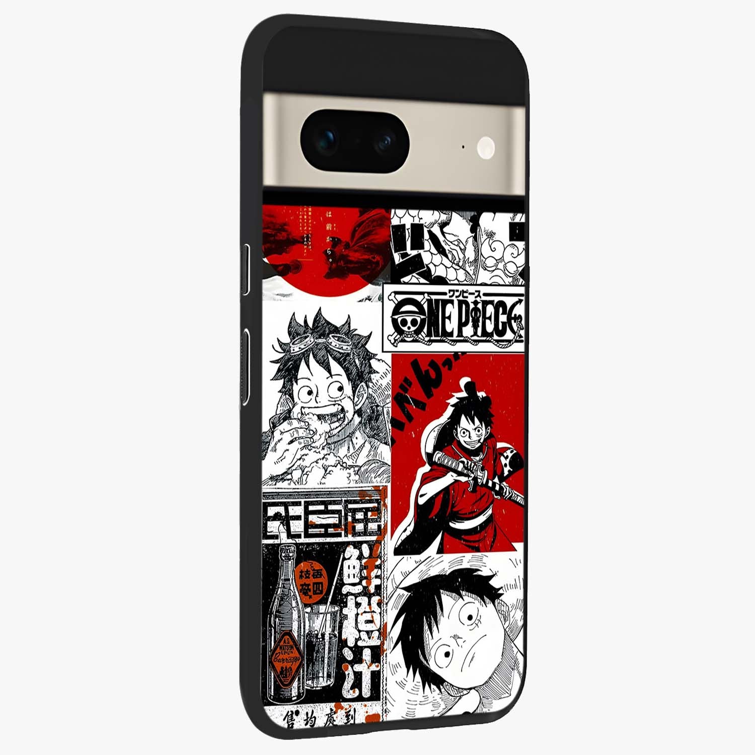 Strawhat Chaos Panels Glass Case upright view showcasing energetic anime artwork with bold adventure theme.