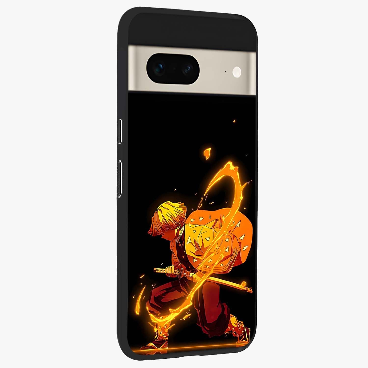 Thunder Flame Execution Glass Case upright view showcasing explosive flame artwork with dynamic action theme.