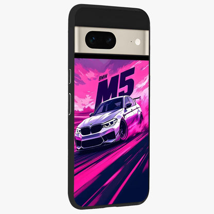 Velocity Drift Pulse Glass Case upright view showcasing powerful racing artwork with energetic motorsport theme.