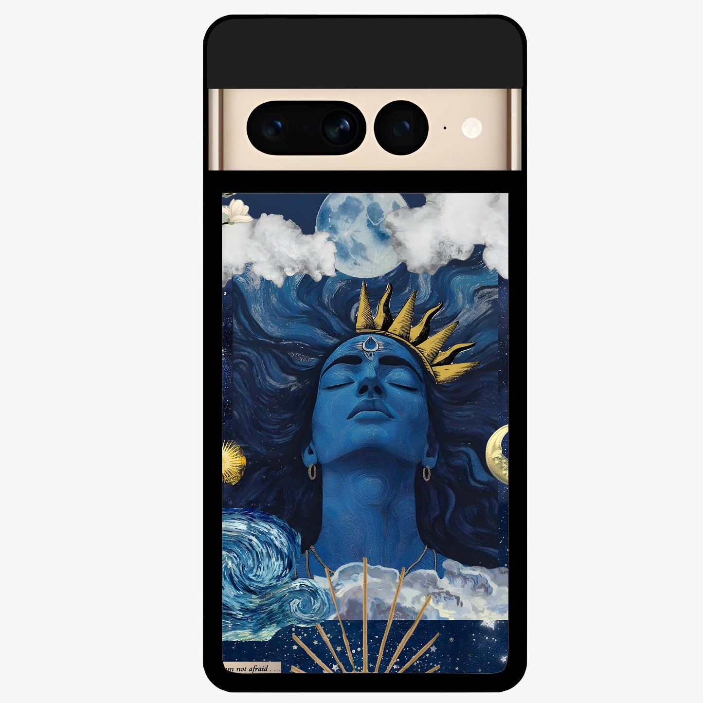Aesthetic Lord Shiva Glass Case showing flat back view with divine Shiva artwork and glossy glass finish.