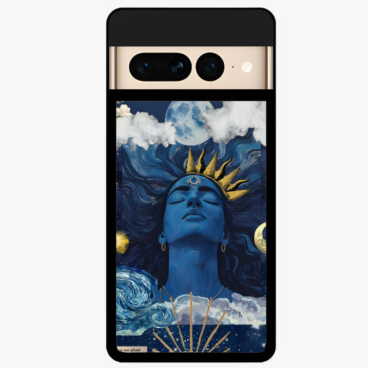 Aesthetic Lord Shiva Glass Case showing flat back view with divine Shiva artwork and glossy glass finish.