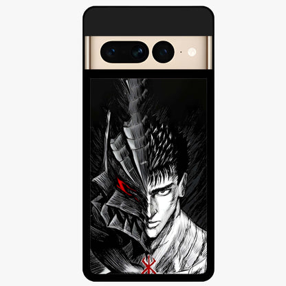 Berserker Blood Oath Glass Case showing flat back view with fierce warrior inspired artwork and glossy glass finish.