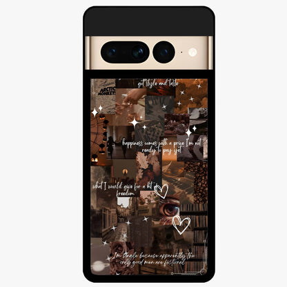 Bittersweet Aesthetic Chaos Glass Case showing flat back view with artistic chaotic aesthetic design and glossy glass finish.