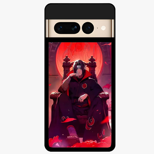 Blood Moon Sovereign Glass Case showing flat back view with mystical blood moon artwork and glossy glass finish.