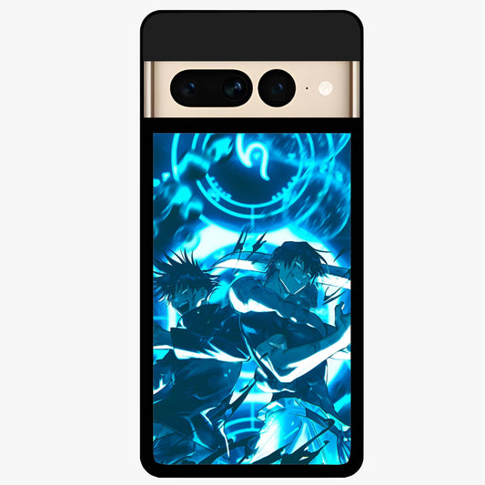 Cursed Energy Clash Glass Case showing flat back view with intense cursed energy artwork and glossy glass finish.