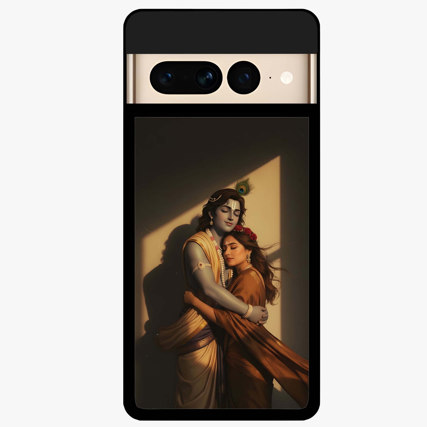 Divine Eternal Love Glass Case showing flat back view with spiritual love themed artwork and glossy glass finish.