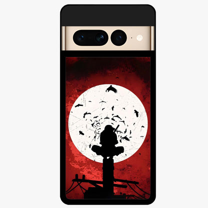 Itachi Limited Edition Naruto Anime Glass Case showing flat back view with iconic anime character artwork and glossy glass finish.