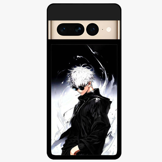 Limitless Shadow King Glass Case showing flat back view with powerful shadow warrior artwork and glossy glass finish.