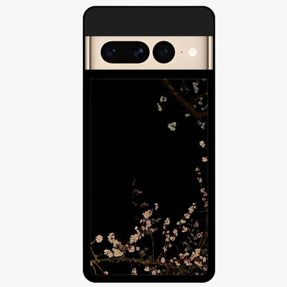 Petal Moon Light With Custom Name Glass Case showing flat back view with floral moonlight artwork and personalized name design.