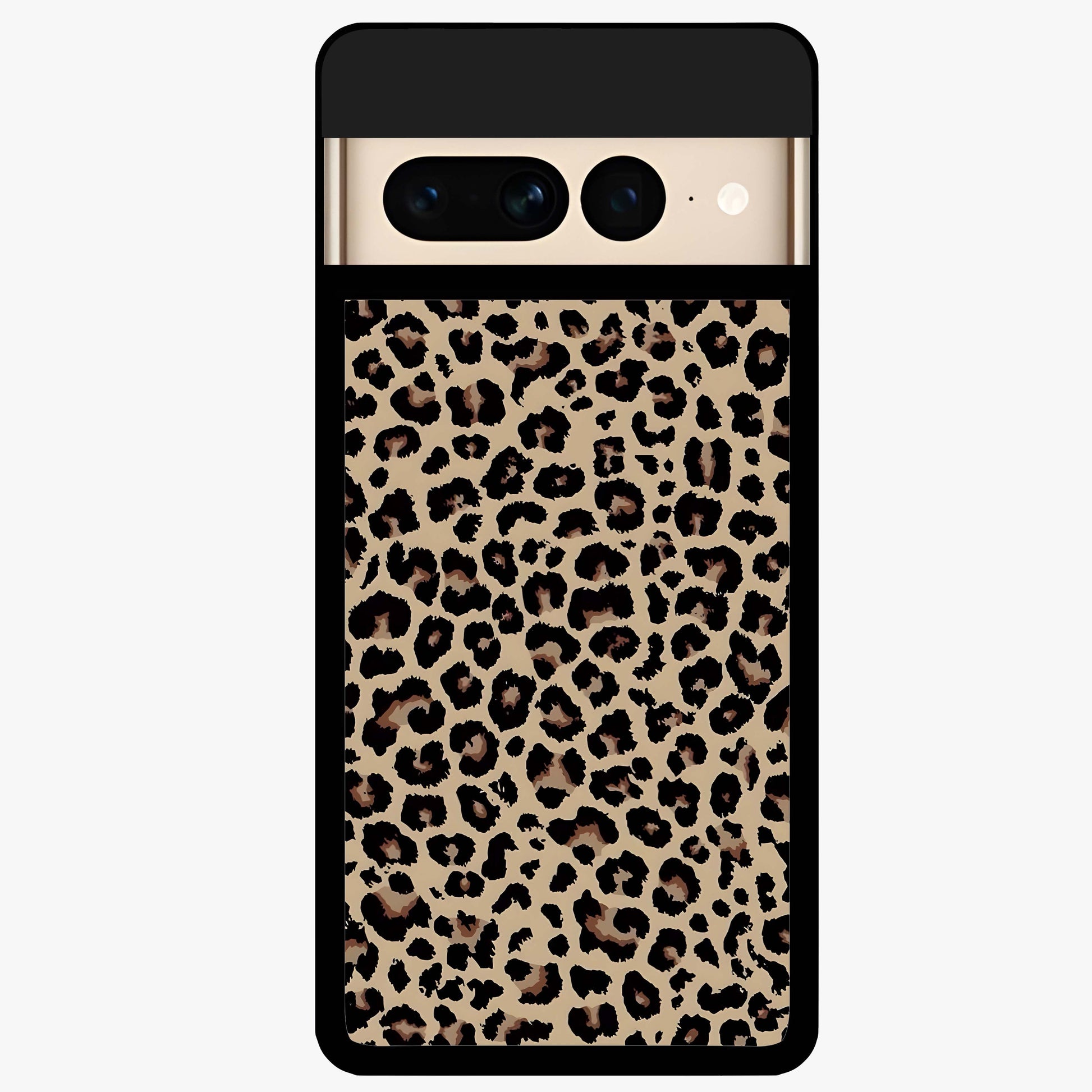 Savage Chic Pattern Glass Case showing flat back view with stylish patterned artwork and glossy glass finish.