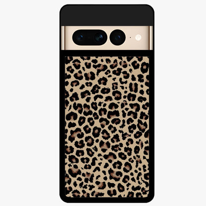 Savage Chic Pattern Glass Case showing flat back view with stylish patterned artwork and glossy glass finish.