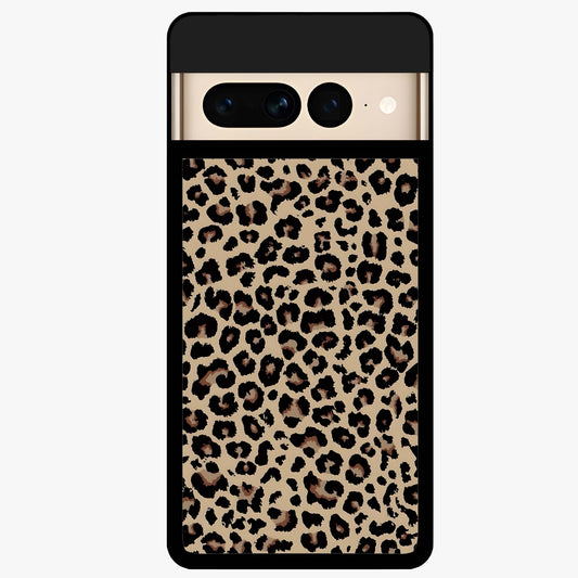 Savage Chic Pattern Glass Case showing flat back view with stylish patterned artwork and glossy glass finish.