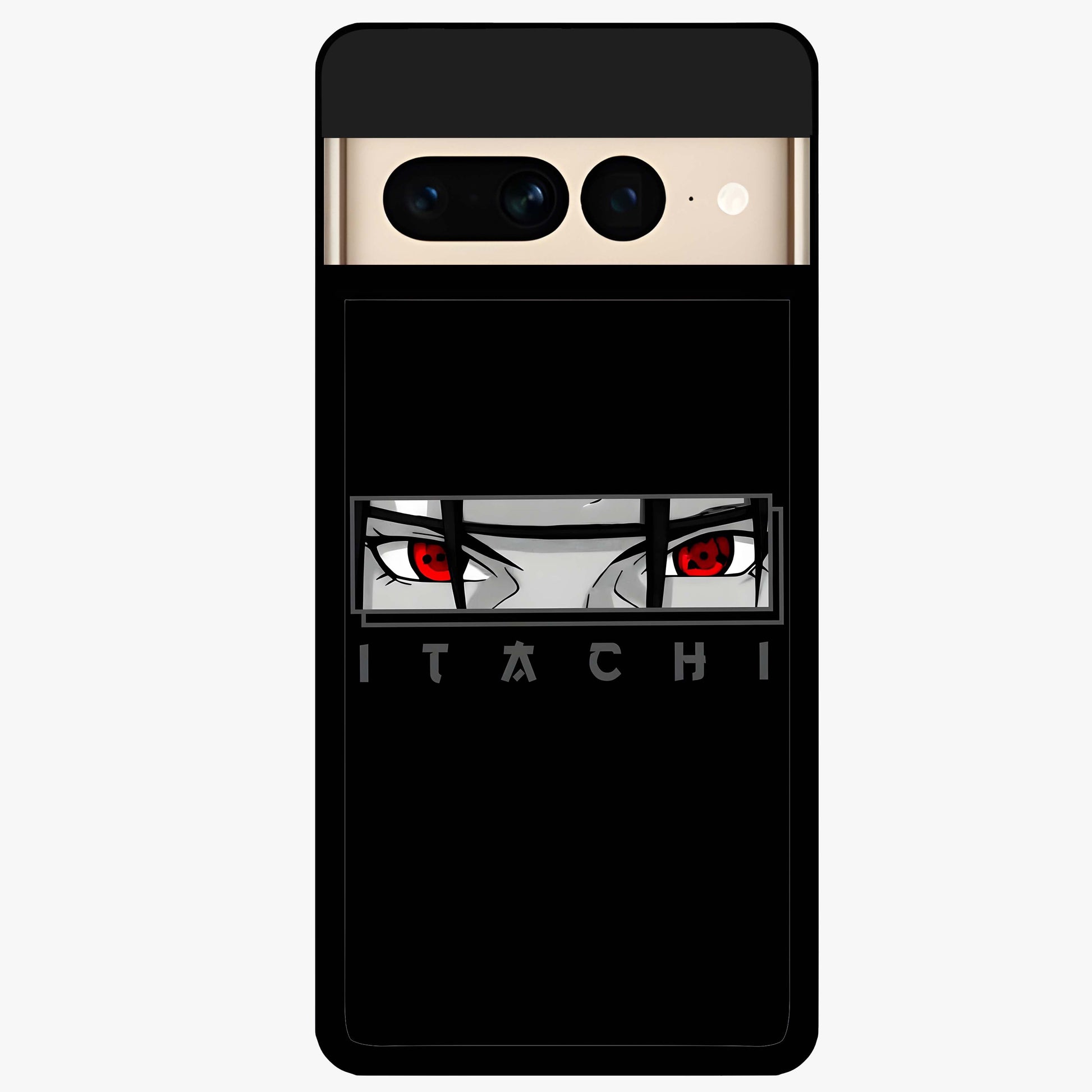 Scarlet Gaze Dominance Glass Case showing flat back view with striking red themed artwork and glossy glass finish.