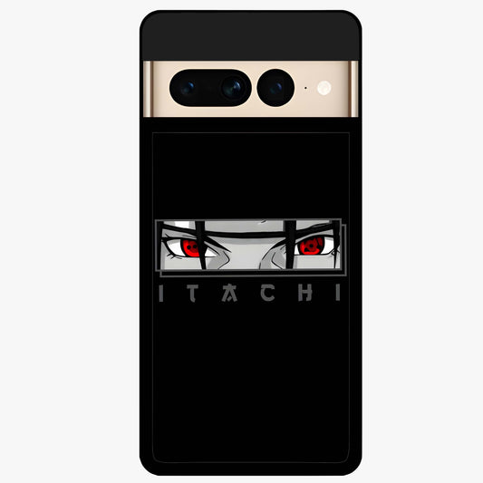 Scarlet Gaze Dominance Glass Case showing flat back view with striking red themed artwork and glossy glass finish.