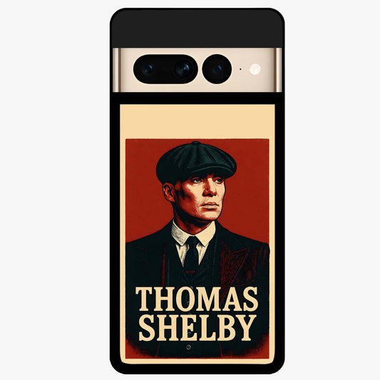 Vintage Mafia Authority Glass Case showing flat back view with bold vintage mafia inspired artwork and glossy glass finish.