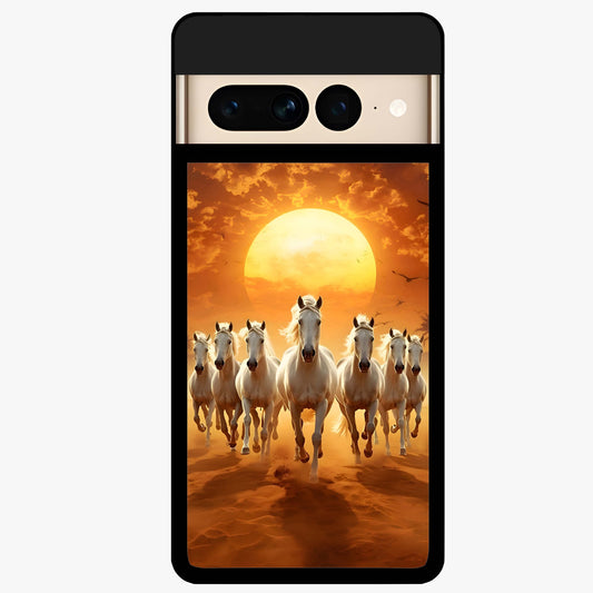 Wild Sunset Majesty Glass Case showing flat back view with majestic sunset landscape artwork and glossy glass finish.