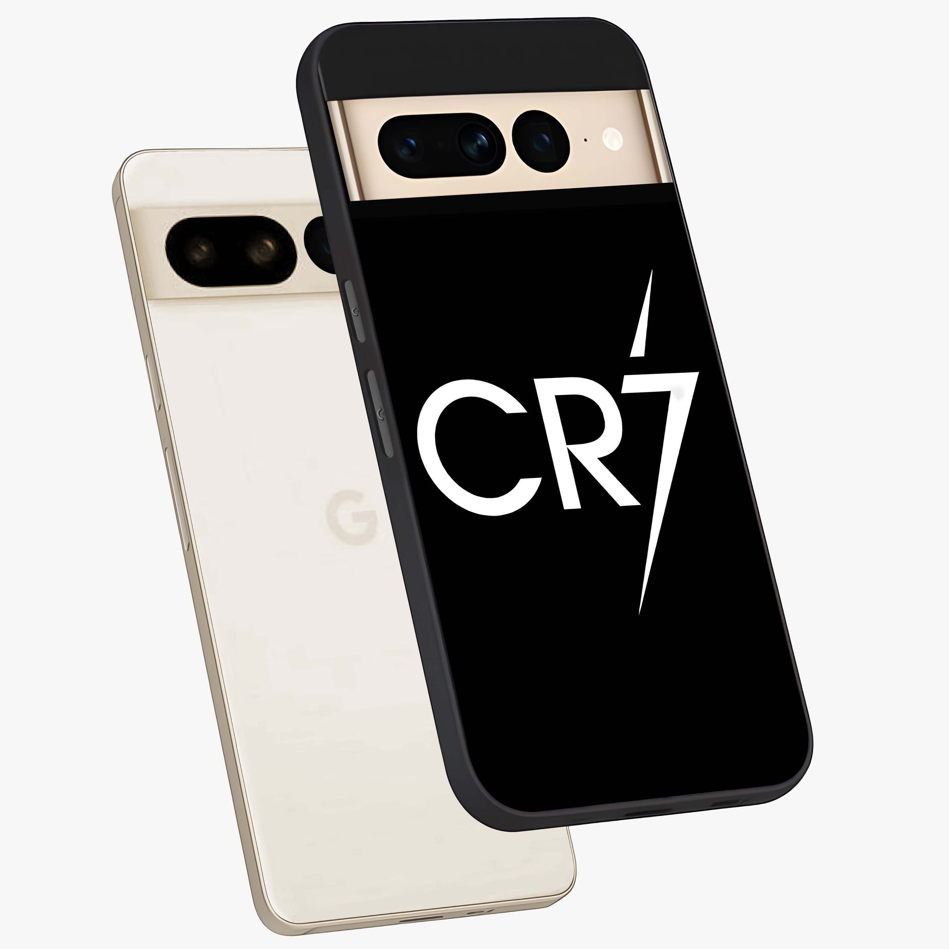 Cr7 Elite Strike Glass Case displayed in angled mockup highlighting powerful sports graphic with bold athletic theme.