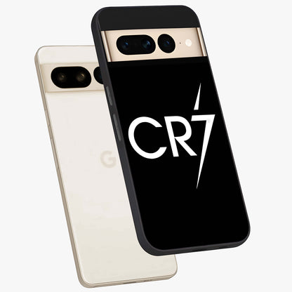 Cr7 Elite Strike Glass Case displayed in angled mockup highlighting powerful sports graphic with bold athletic theme.
