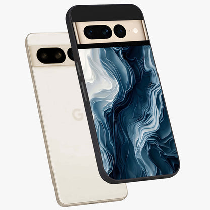 Ethereal Paper Marble Glass Case displayed in angled mockup highlighting elegant marble pattern with modern aesthetic style.