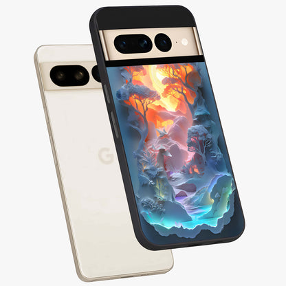 Glow Forest Portal Glass Case displayed in angled mockup highlighting mystical forest design with magical glowing aesthetic.