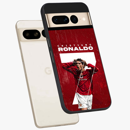 Goal Celebration Legacy Glass Case displayed in angled mockup highlighting energetic sports celebration design with bold athletic theme.