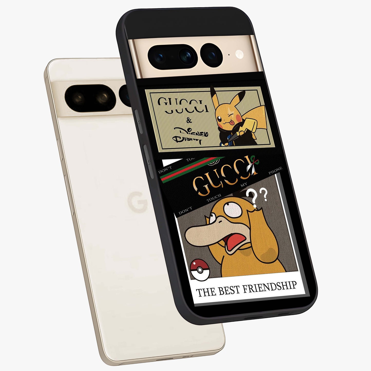 Gucci Play Mashup Glass Case displayed in angled mockup highlighting stylish fashion mashup design with bold aesthetic.
