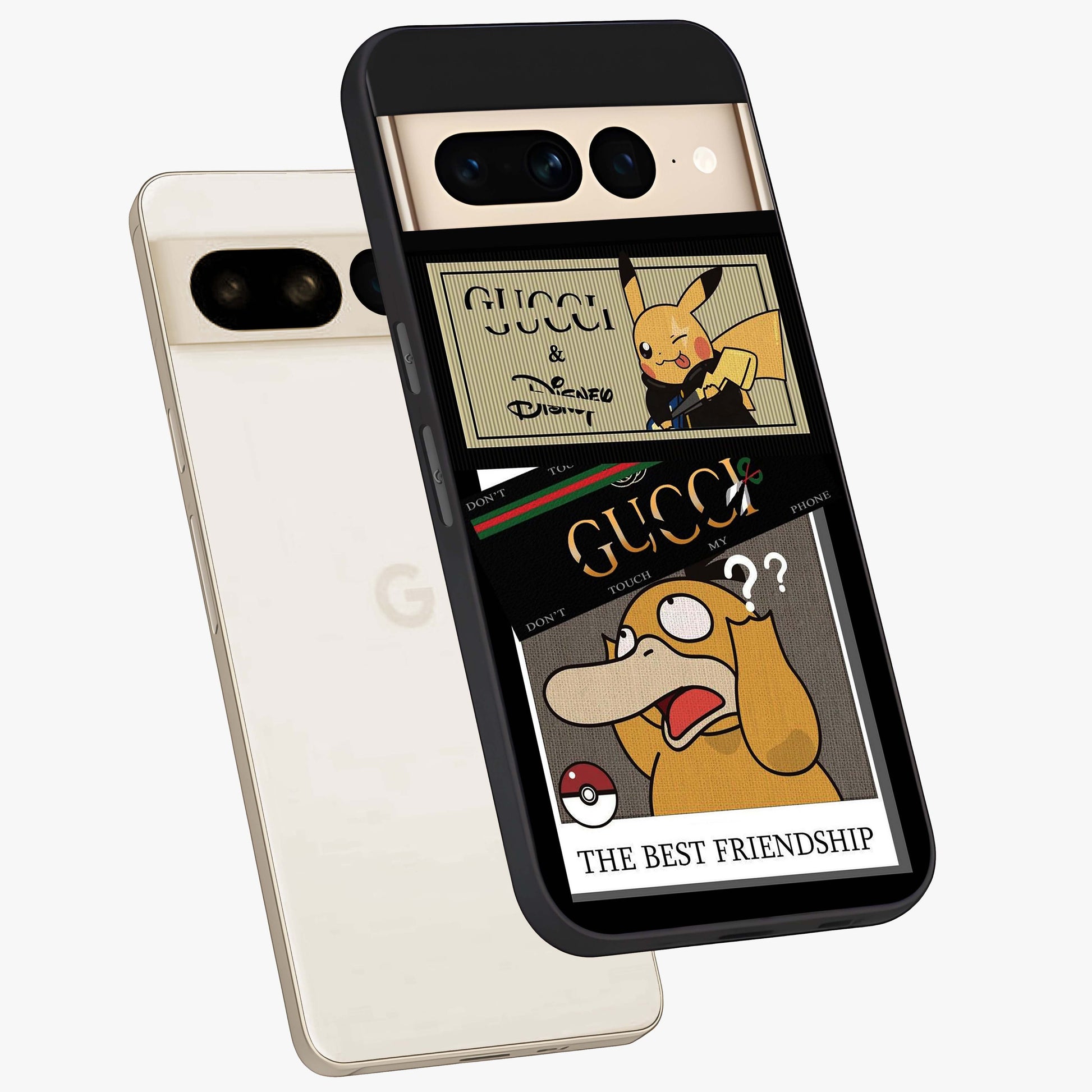 Gucci Play Mashup Glass Case displayed in angled mockup highlighting stylish fashion mashup design with bold aesthetic.