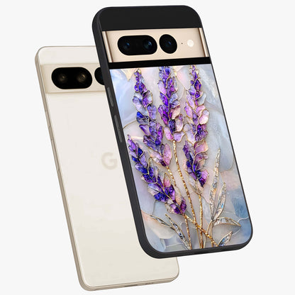 Lavender Dream Glow Glass Case displayed in angled mockup highlighting dreamy purple glow design with soft artistic style.