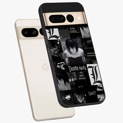Midnight Chaos Mind Glass Case displayed in angled mockup highlighting chaotic artistic design with dramatic midnight aesthetic.