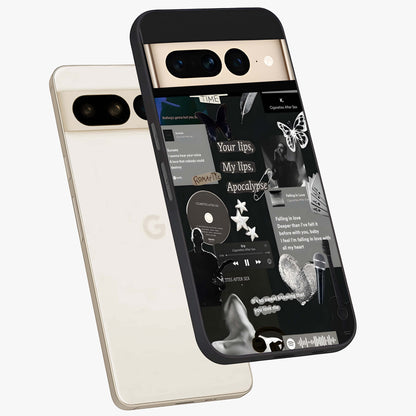 Midnight Love Echo Glass Case displayed in angled mockup highlighting elegant love inspired design with deep aesthetic style.