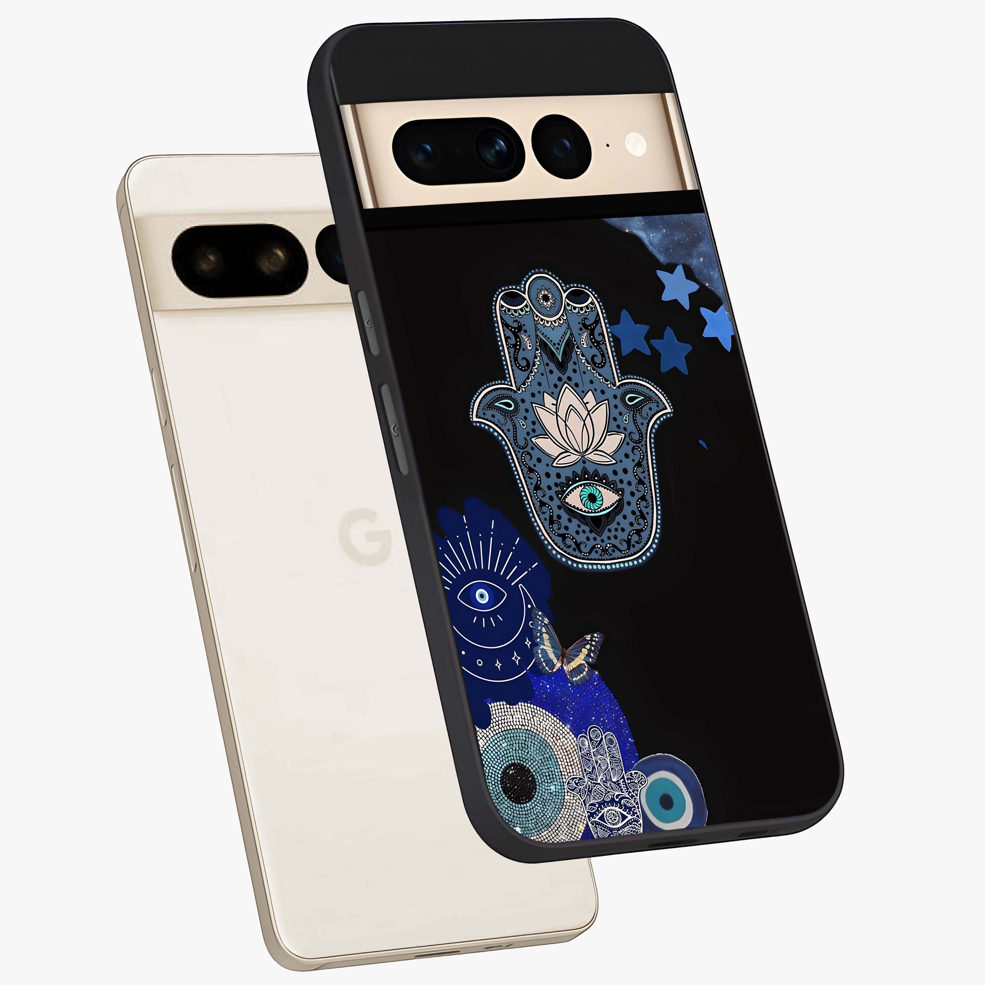 Mystic Hand Aura Glass Case displayed in angled mockup highlighting magical aura design with spiritual aesthetic style.