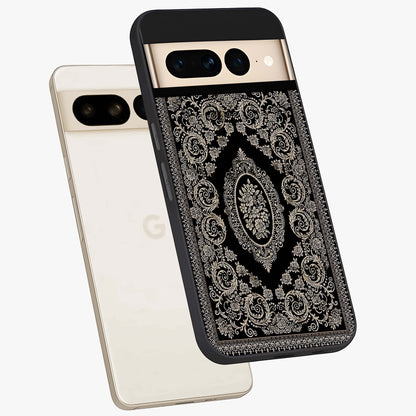 Noir Bloom Elegance Glass Case displayed in angled mockup highlighting refined flower design with stylish noir aesthetic.