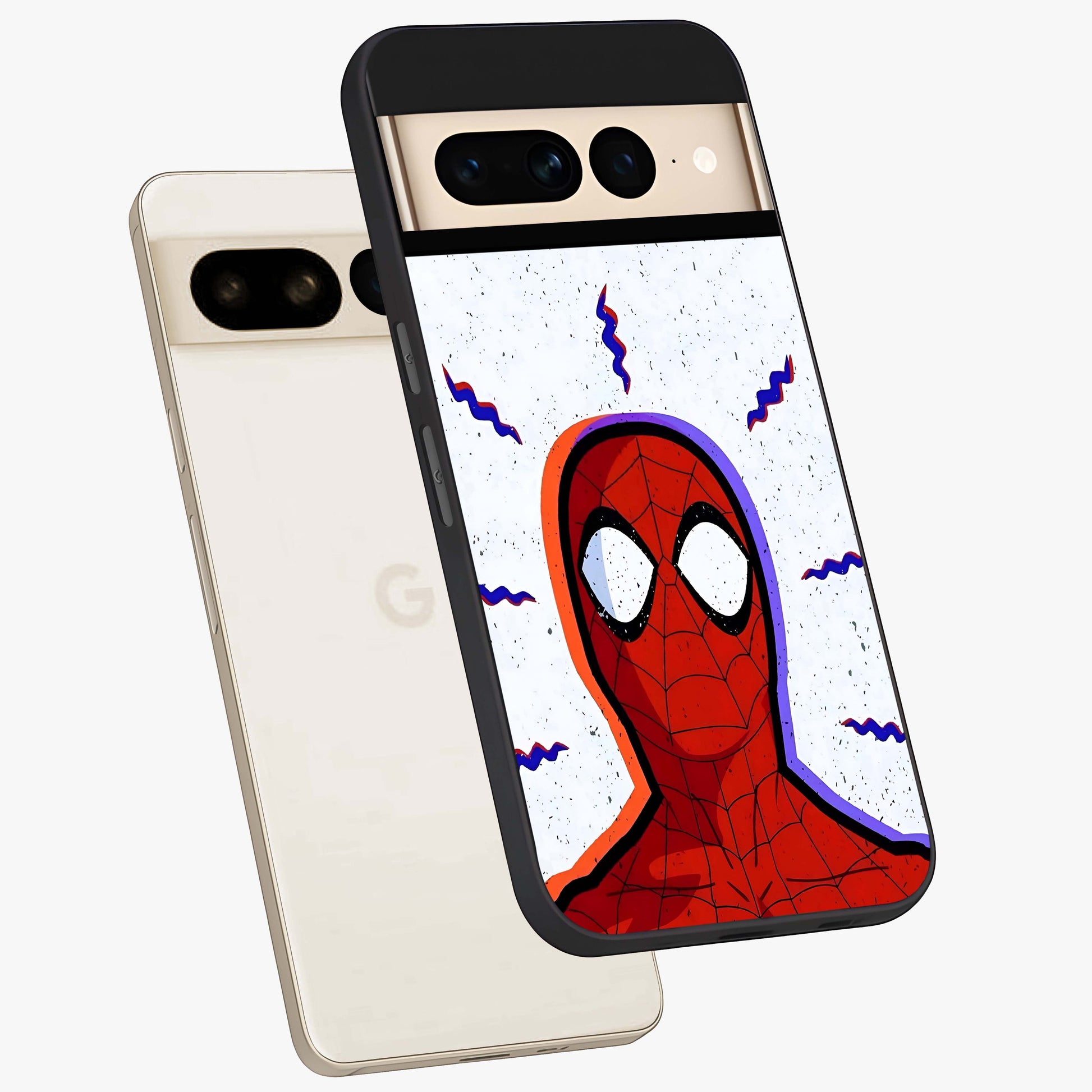 Omg Spiderman Glass Case displayed in angled mockup highlighting dynamic hero illustration with action comic aesthetic.