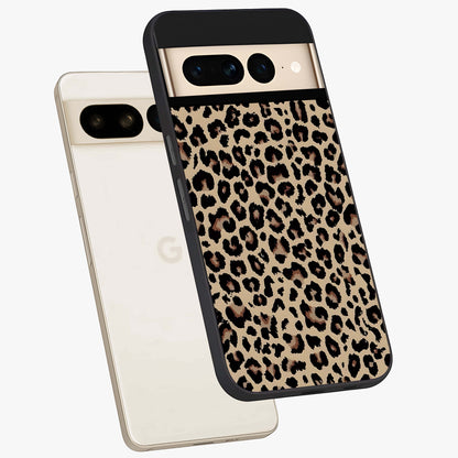 Savage Chic Pattern Glass Case displayed in angled mockup highlighting bold fashion inspired design with chic aesthetic.