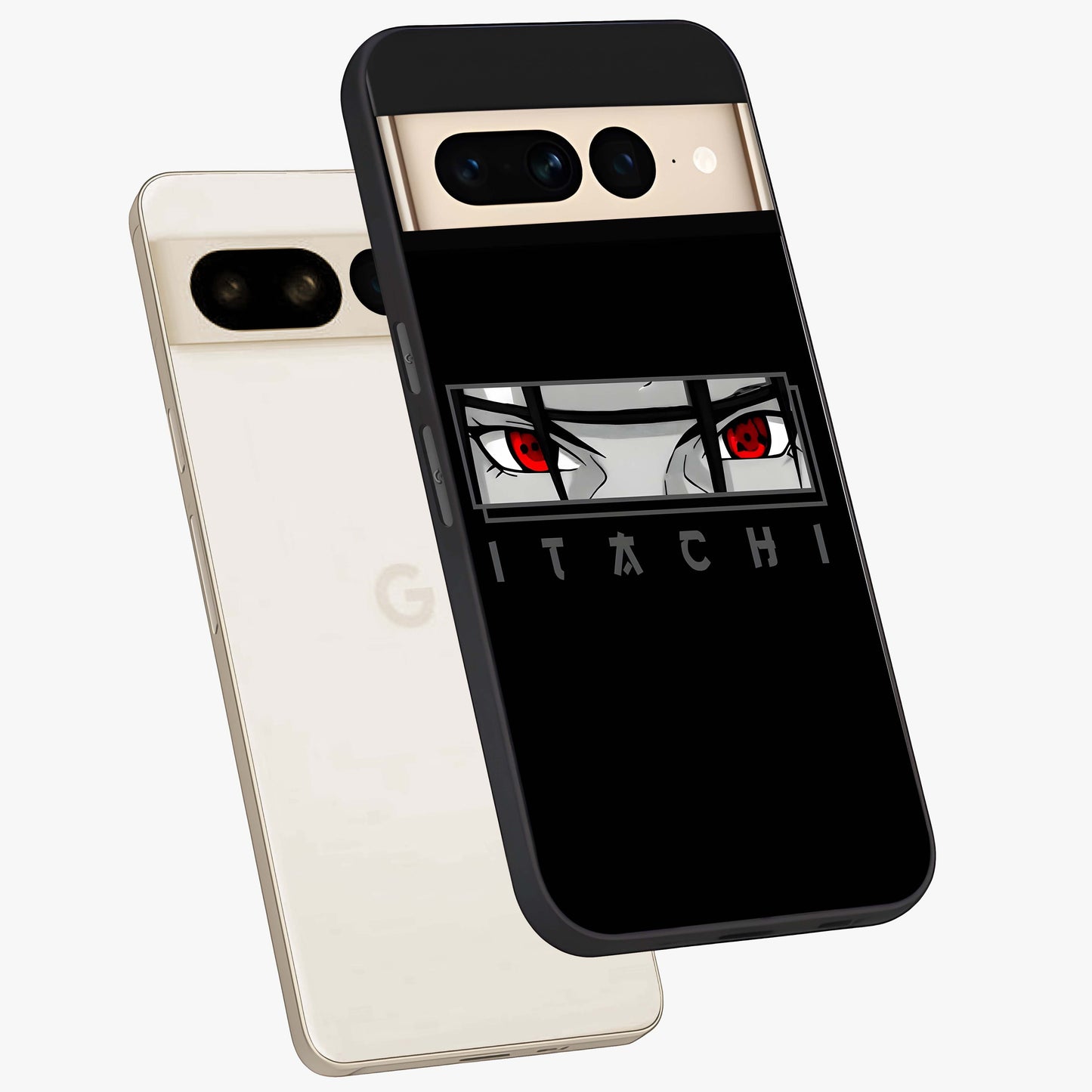 Scarlet Gaze Dominance Glass Case displayed in angled mockup highlighting intense visual design with bold scarlet aesthetic.