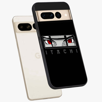 Scarlet Gaze Dominance Glass Case displayed in angled mockup highlighting intense visual design with bold scarlet aesthetic.