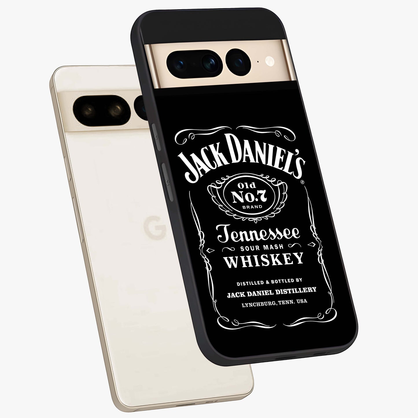 Vintage Whiskey Heritage Glass Case displayed in angled mockup highlighting retro beverage themed design with heritage aesthetic.