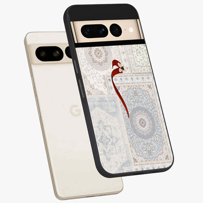 White Aesthetic Bow Glass Case displayed in angled mockup highlighting clean bow design with soft aesthetic style.