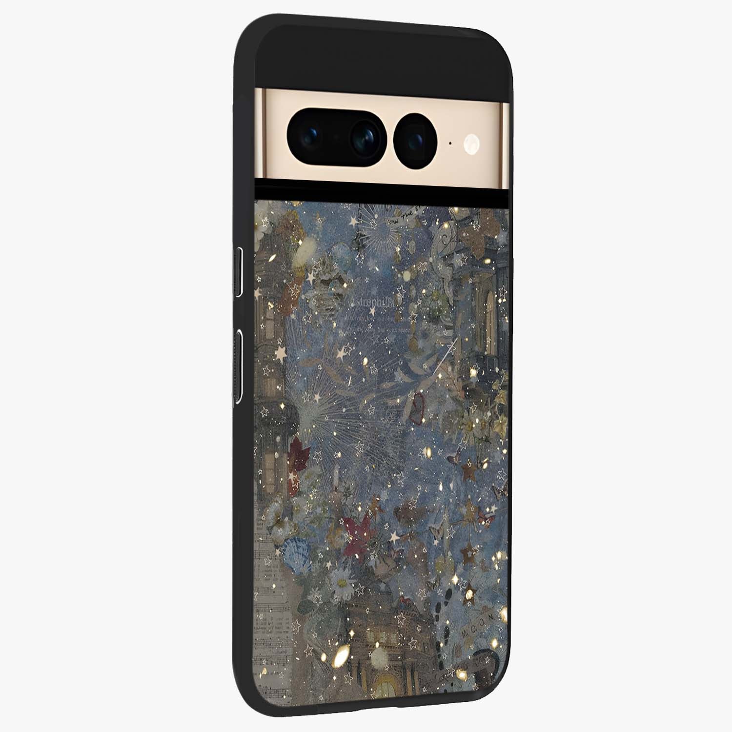 Aesthetic Astrolophia Glass Case upright view showcasing soft aesthetic theme with stylish modern look.