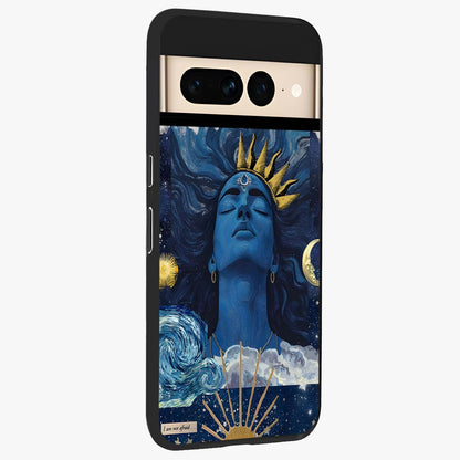 Aesthetic Lord Shiva Glass Case upright view showcasing powerful Lord Shiva artwork with devotional theme.