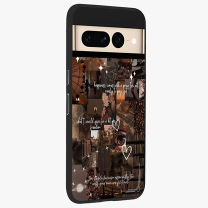 Bittersweet Aesthetic Chaos Glass Case upright view showcasing bold artistic chaos design with modern aesthetic style.