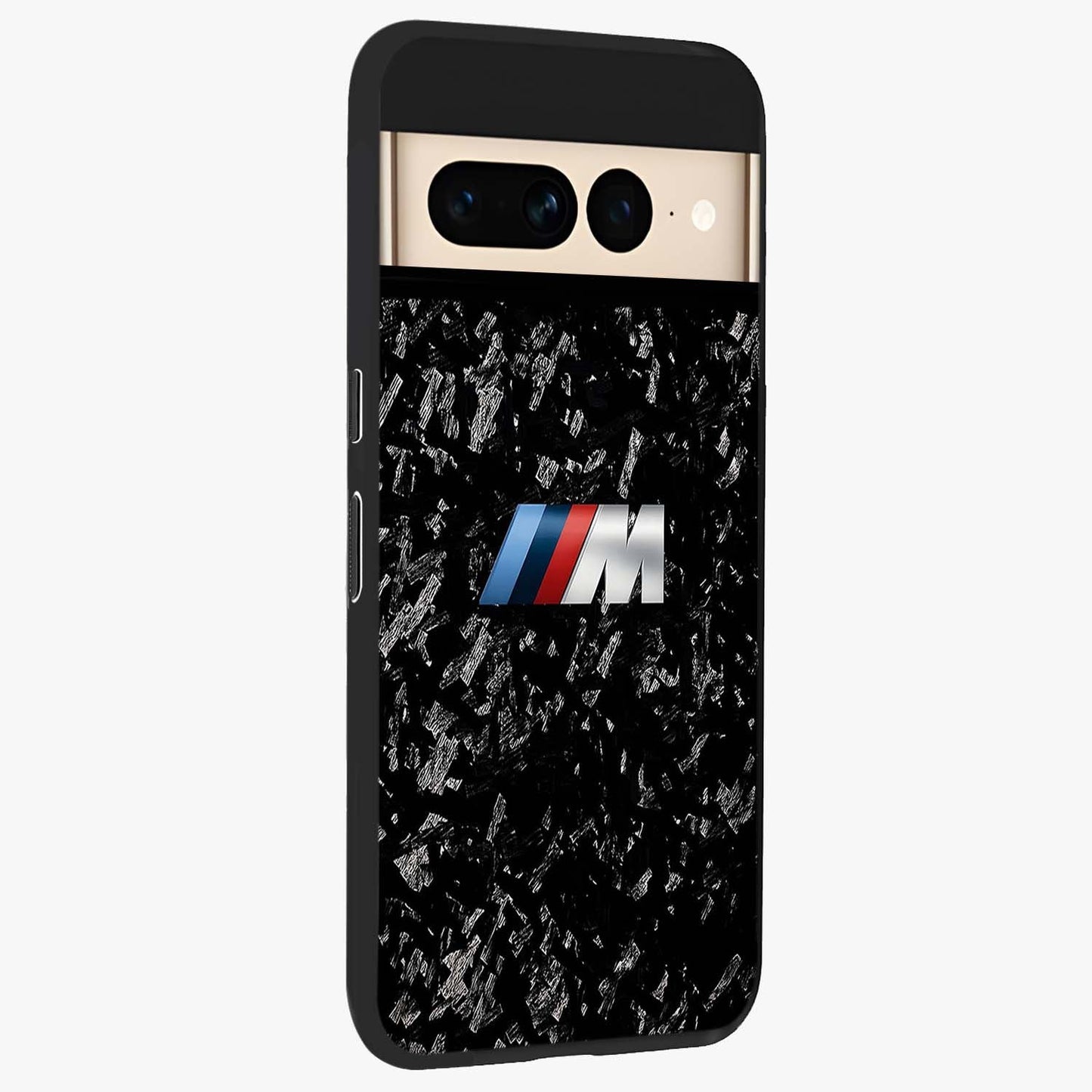 Carbon Speed Mark Glass Case upright view showcasing modern carbon speed graphic with bold automotive theme.