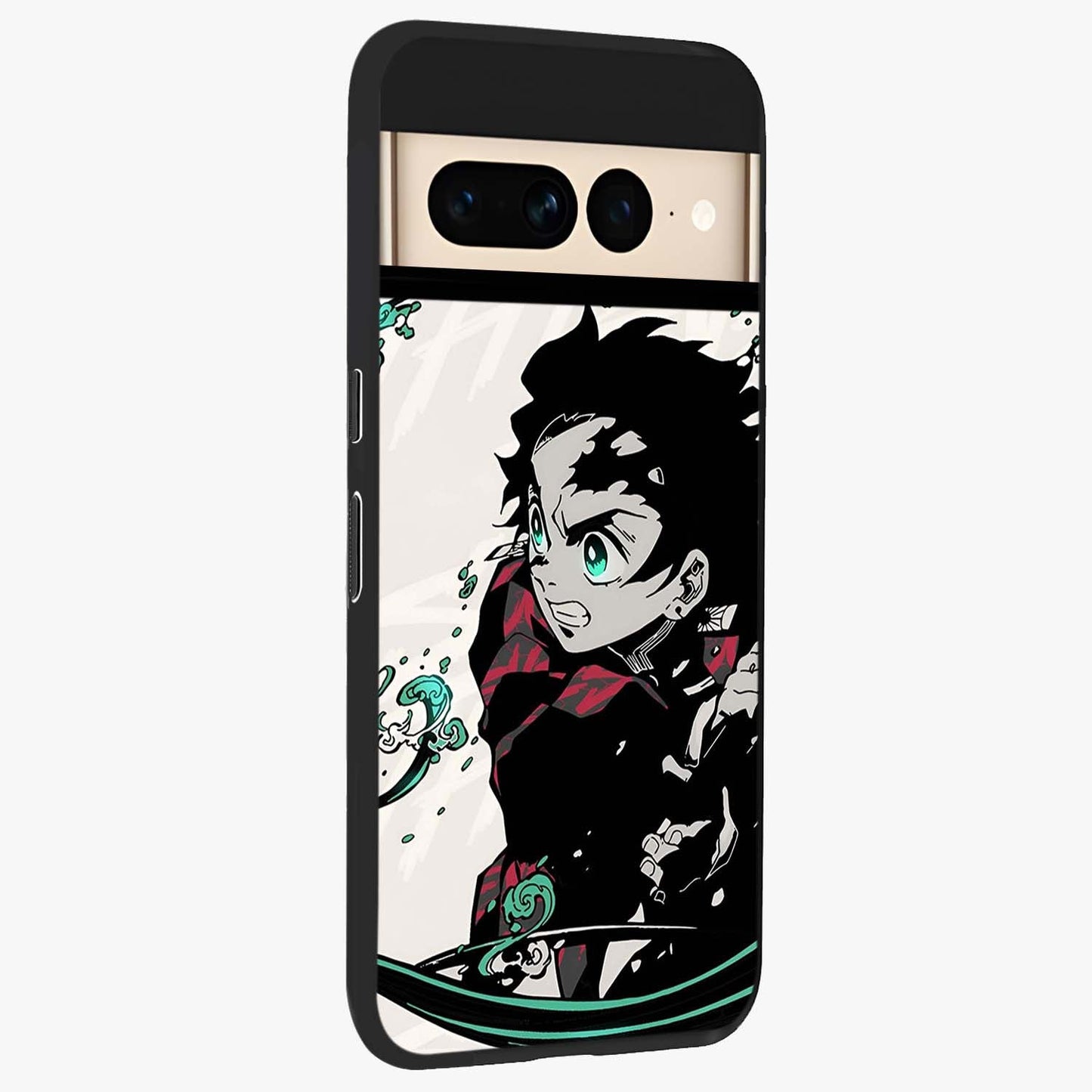 Demon Slayer Glass Case upright view showcasing powerful anime artwork with intense warrior theme.