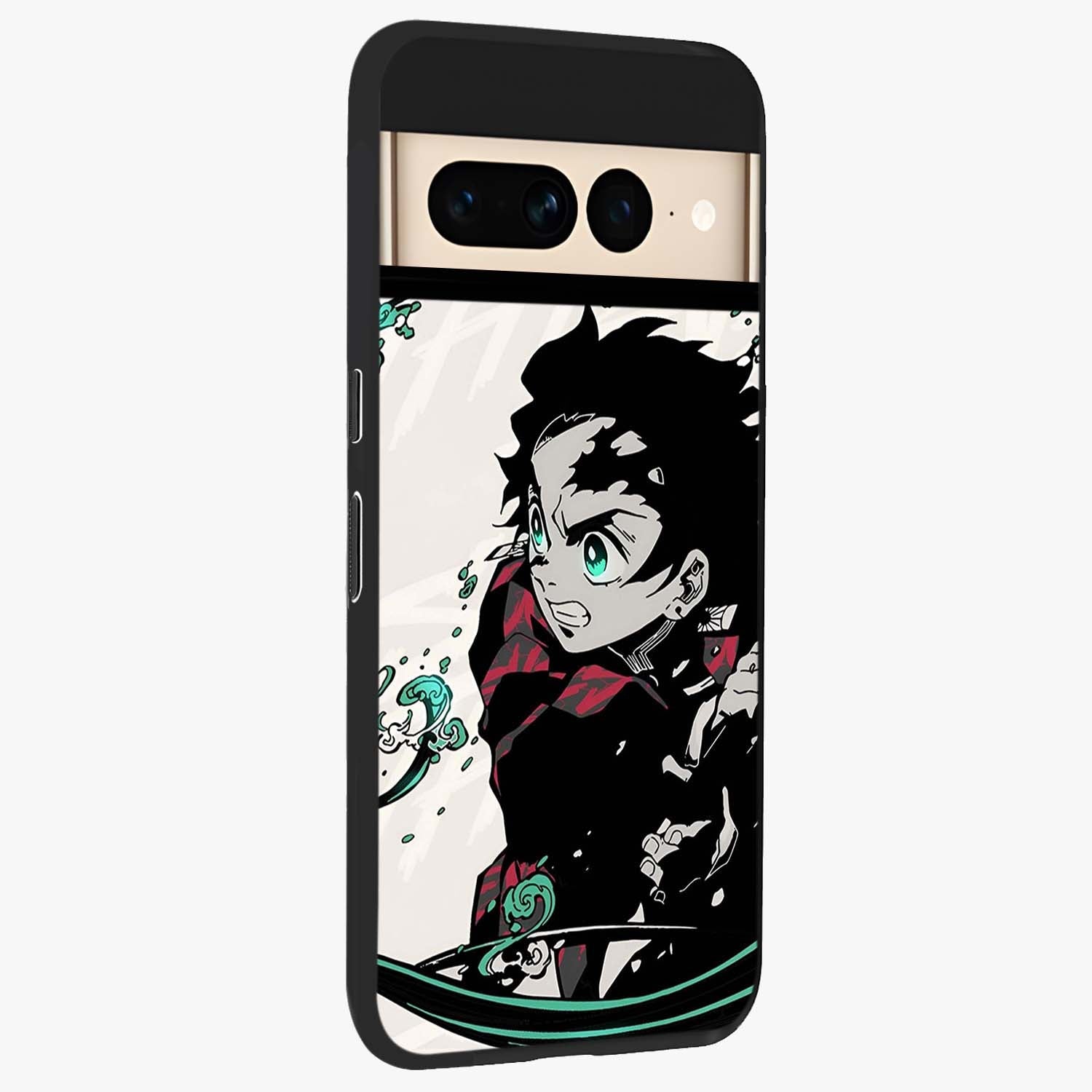 Demon Slayer Glass Case upright view showcasing powerful anime artwork with intense warrior theme.