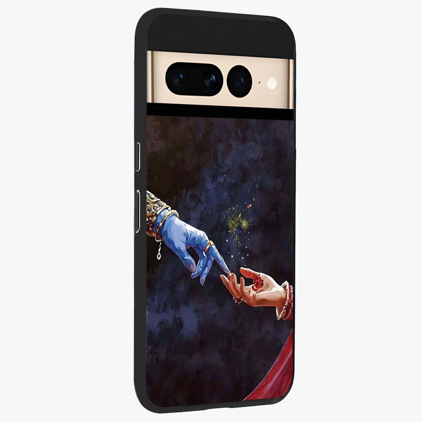 Divine Touch Eternal Glass Case upright view showcasing peaceful spiritual artwork with eternal divine theme.