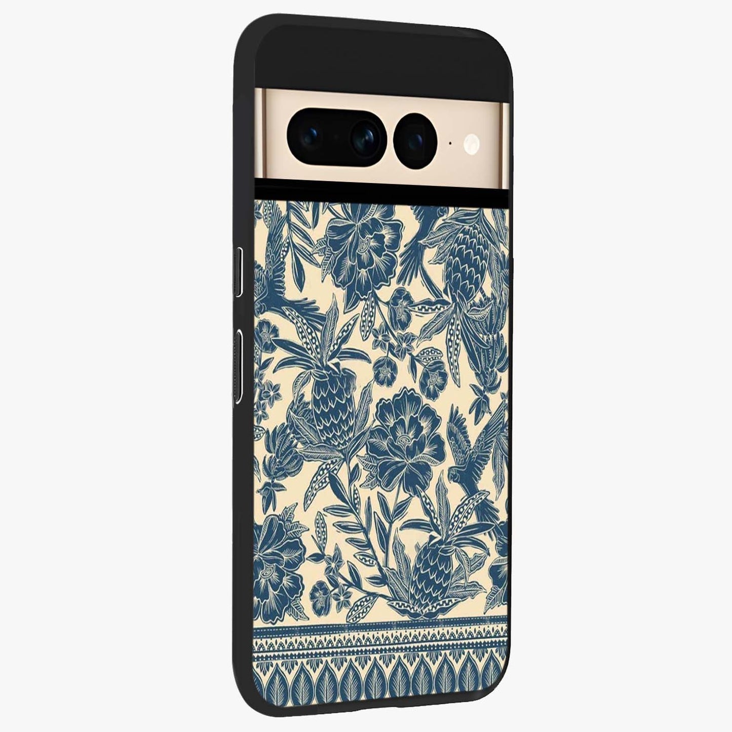 Heirloom Wild Bloom Glass Case upright view showcasing delicate wildflower artwork with timeless floral theme.
