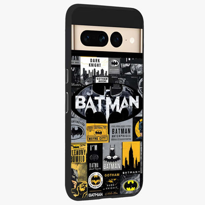 Knight Gotham Rise Glass Case upright view showcasing bold vigilante themed artwork with gothic city vibe.