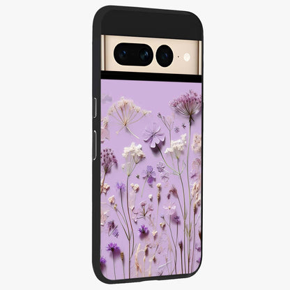 Lavender Blossom Dream Glass Case upright view showcasing delicate lavender blossom artwork with peaceful floral theme.