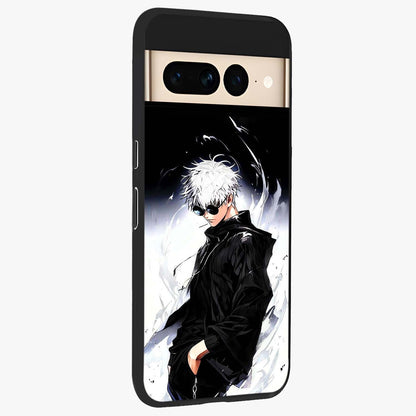 Limitless Shadow King Glass Case upright view showcasing bold shadow warrior artwork with epic fantasy theme.